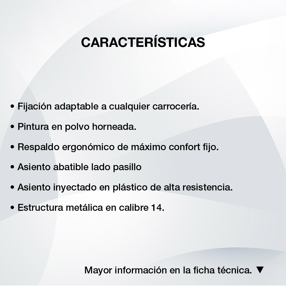 Características Asiento Orus Abatible